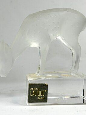 Vintage Lalique Crystal "Daim" Reclining Fawn Figurine A925